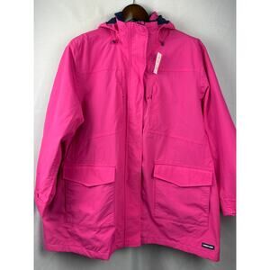 Women’s Lands’ End Raincoat Windbreaker Hot Pink Size 2X